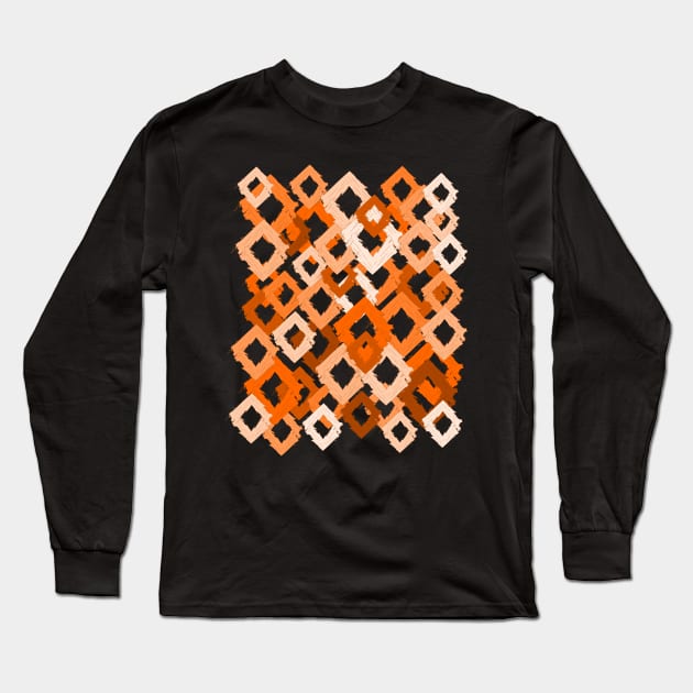 Colorful Diamond Pieces in Orange Hues Long Sleeve T-Shirt by Lighttera